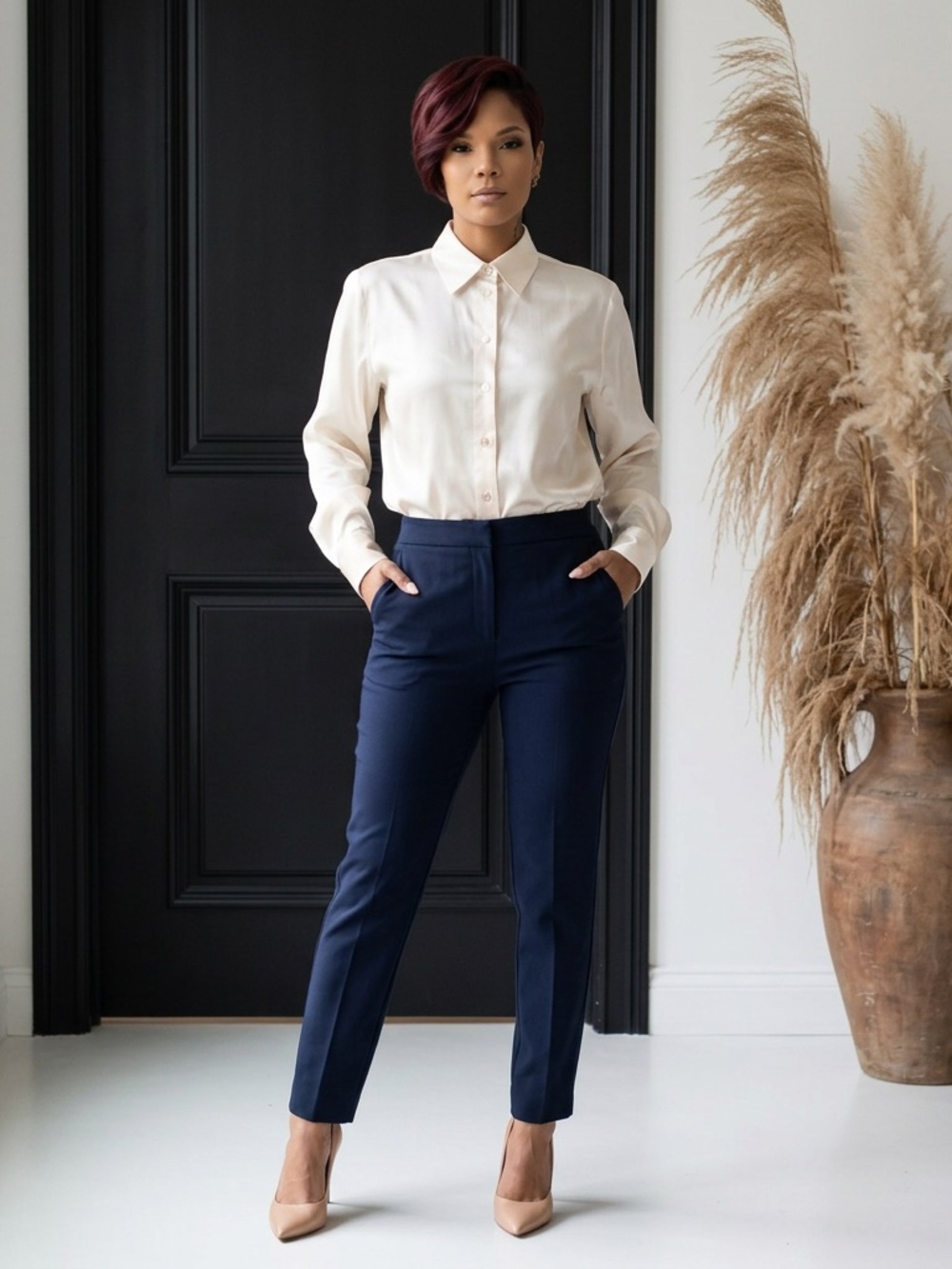 Elegant Luxury Cream Silk Button-Up Blouse | French
Cuff Sleeves | Worn Once☑️ - Picture 2 of 9